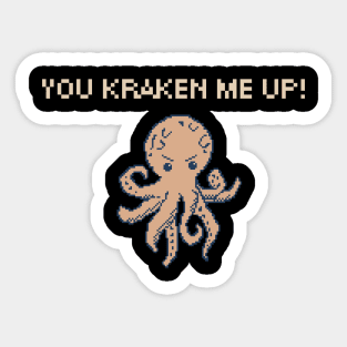 You Kraken Me Up! 8-Bit Pixel Art Giant Squid Sticker